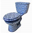 Mexican Talavera Toilet Flores Negro